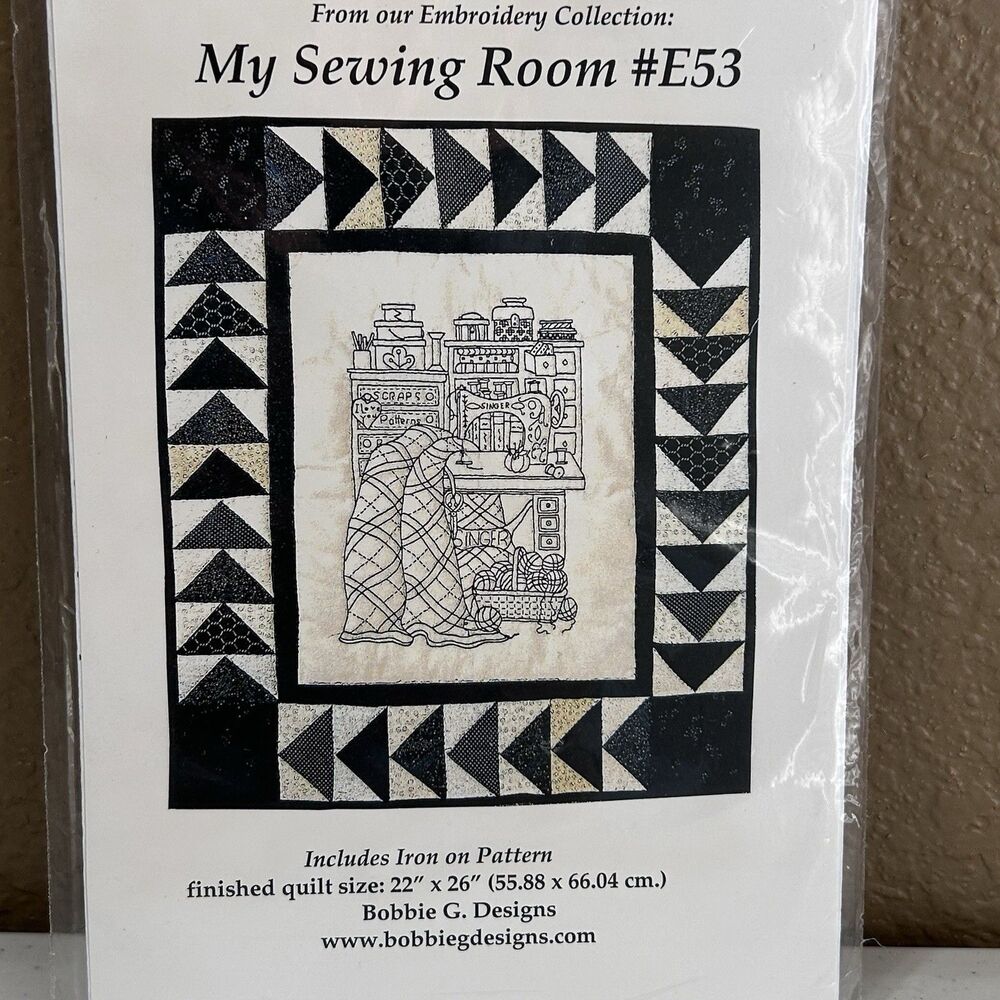 My Sewing Room Embroidery Quilt Collection E53 Pattern Bobbie G Designs